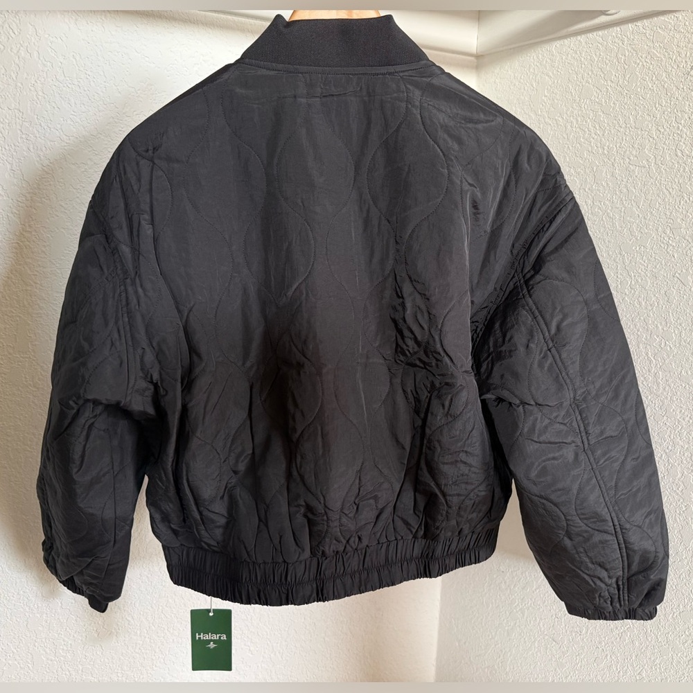 🖤Stand Collar Long Sleeve Casual Bomber Quilted Jacket with Pockets NWT Large - Picture 7 of 14